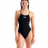 Arena Womens Solid Tie Back Swimsuit - Black