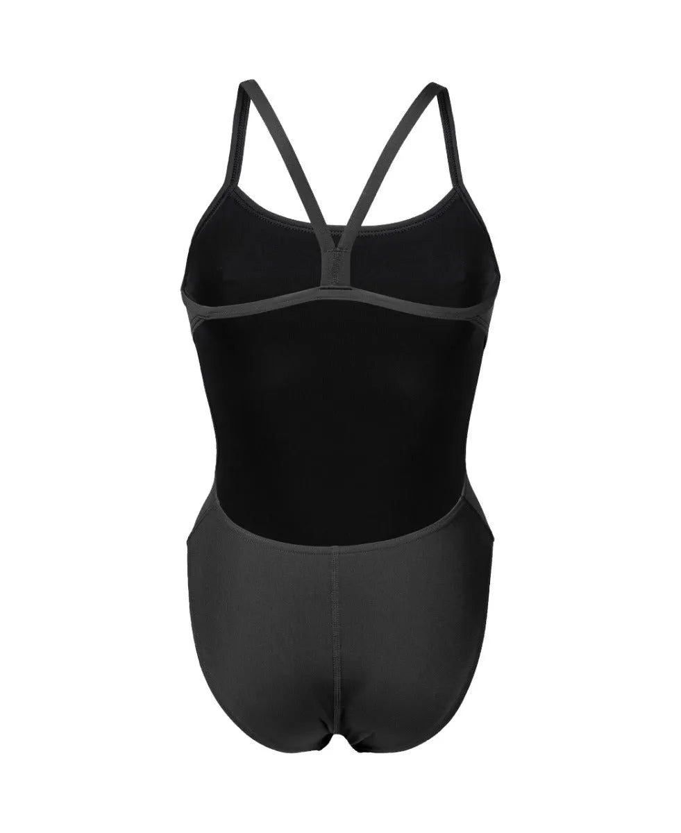 Black Arena Women's Team Challenge Solid Swimsuit, a sleek one-piece swimsuit designed for competitive swimming.