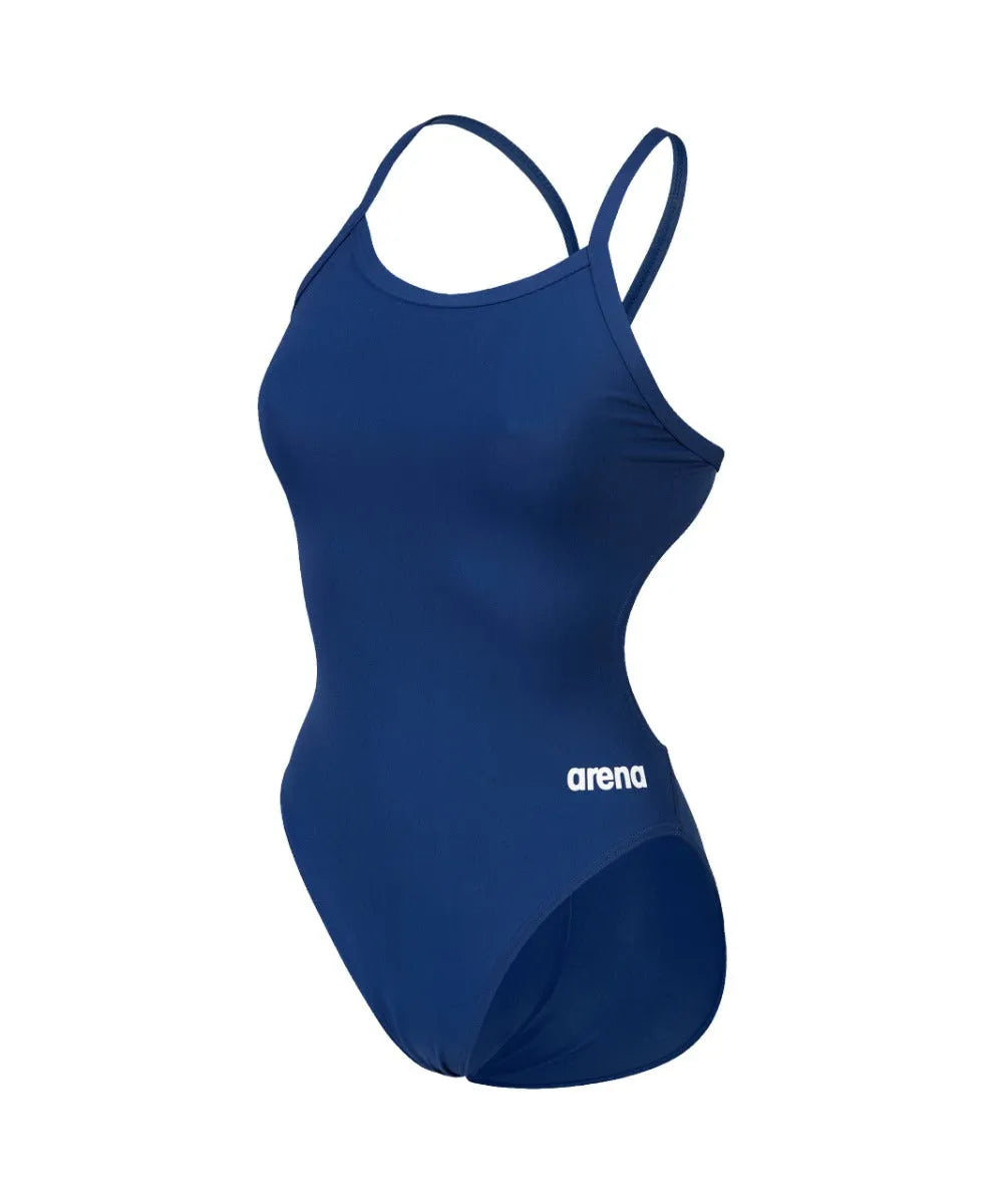 Navy Arena Women's Team Challenge solid swimsuit with supportive fit, designed for competitive swimming and training.