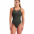 Arena Womens Team Swim Pro Back Solid Swimsuit - Dark Sage/Shocking Pink