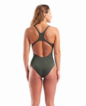 Arena Womens Team Swim Pro Back Solid Swimsuit - Dark Sage/Shocking Pink | Allens Of Kingsbury
