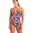 Arena Womens Texture Tie Back Swimsuit - Multi/Black/Orange