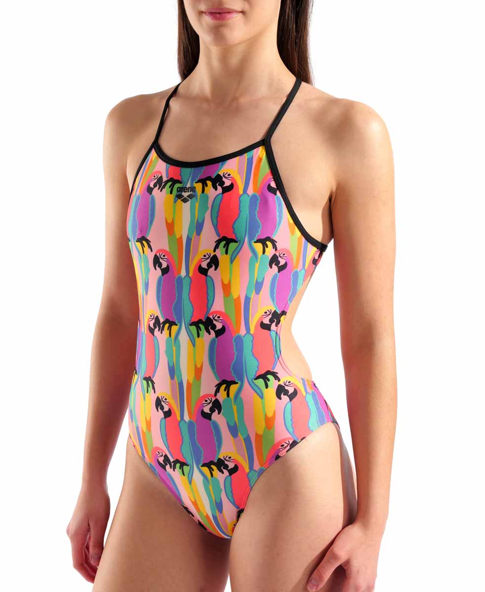 Arena Womens Tropical Delight Tie Back Swimsuit - Multi/Pink/Black | Allens Of Kingsbury