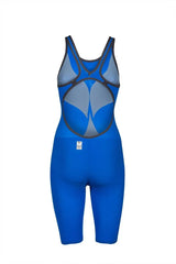 Arena Women's Carbon Air2 Kneesuit, black and blue swim kneesuit with sleek design, made for competitive swimming.