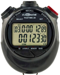 Black Fastime 20 stopwatch showing digital display and buttons for precise time measurement.