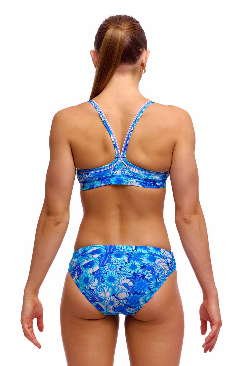 Funkita Ladies Bloom Shakalaka Sports Top - Blue/White | Allens Of Kingsbury