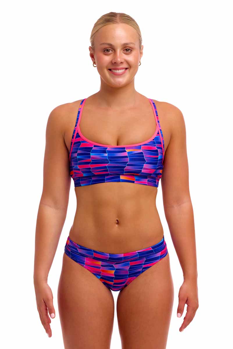 Funkita Ladies Warped Waves Sports Top - Multi | Allens Of Kingsbury