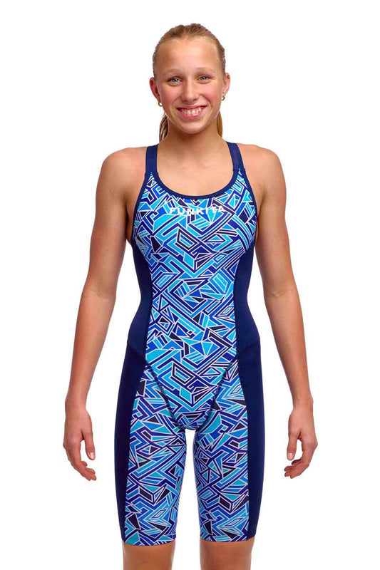 Funkita Girls Blue Bits Fast Training One Piece - Multi | Allens Of Kingsbury 800