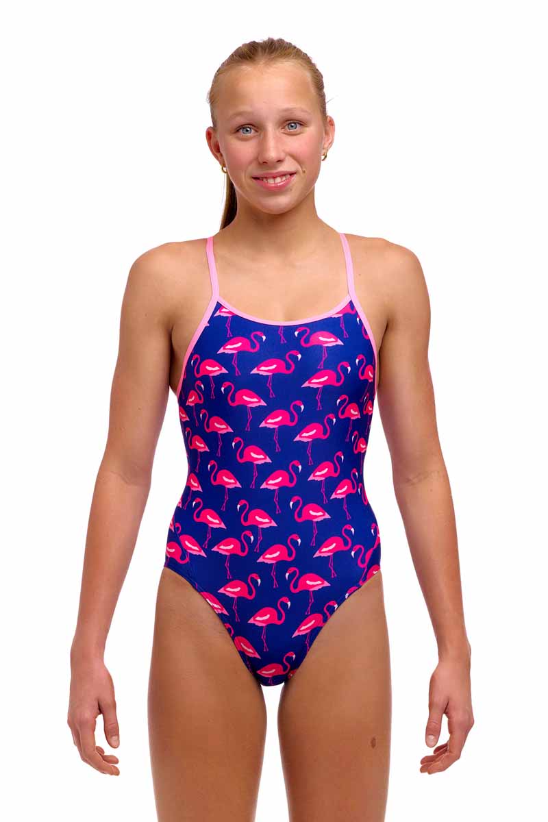 Funkita Girls Flocked Up Diamond Back One Piece Swimsuit - Multi | Allens Of Kingsbury
