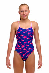 Funkita Girls Flocked Up Diamond Back One Piece Swimsuit - Multi | Allens Of Kingsbury