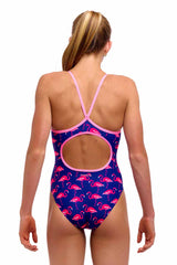 Funkita Girls Flocked Up Diamond Back One Piece Swimsuit - Multi | Allens Of Kingsbury