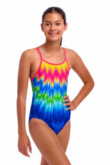 Funkita Girls Fly Time Diamond Back One Piece Swimsuit - Multi | Allens Of Kingsbury