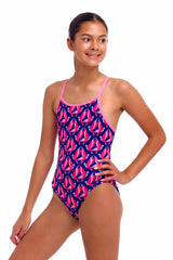 Funkita Girls Ho Hum Diamond Back One Piece Swimsuit - Multi | Allens Of Kingsbury