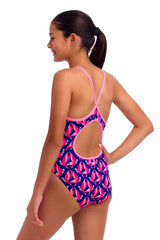 Funkita Girls Ho Hum Diamond Back One Piece Swimsuit - Multi | Allens Of Kingsbury