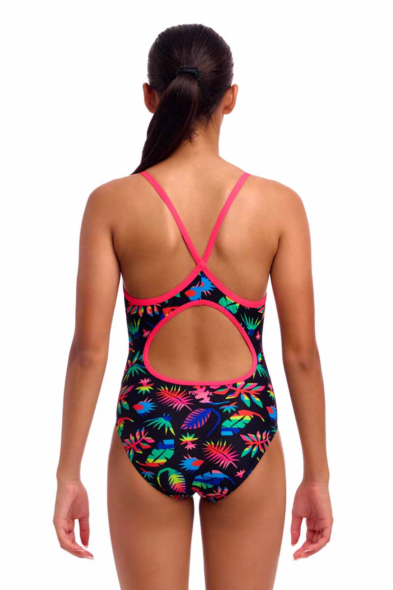Funkita Girls Lost Leaf Diamond Back One Piece Swimsuit - Multi | Allens Of Kingsbury