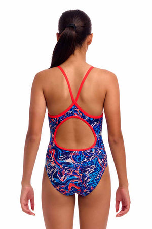 Funkita Girls Mad Cat Diamond Back One Piece Swimsuit - Multi | Allens Of Kingsbury