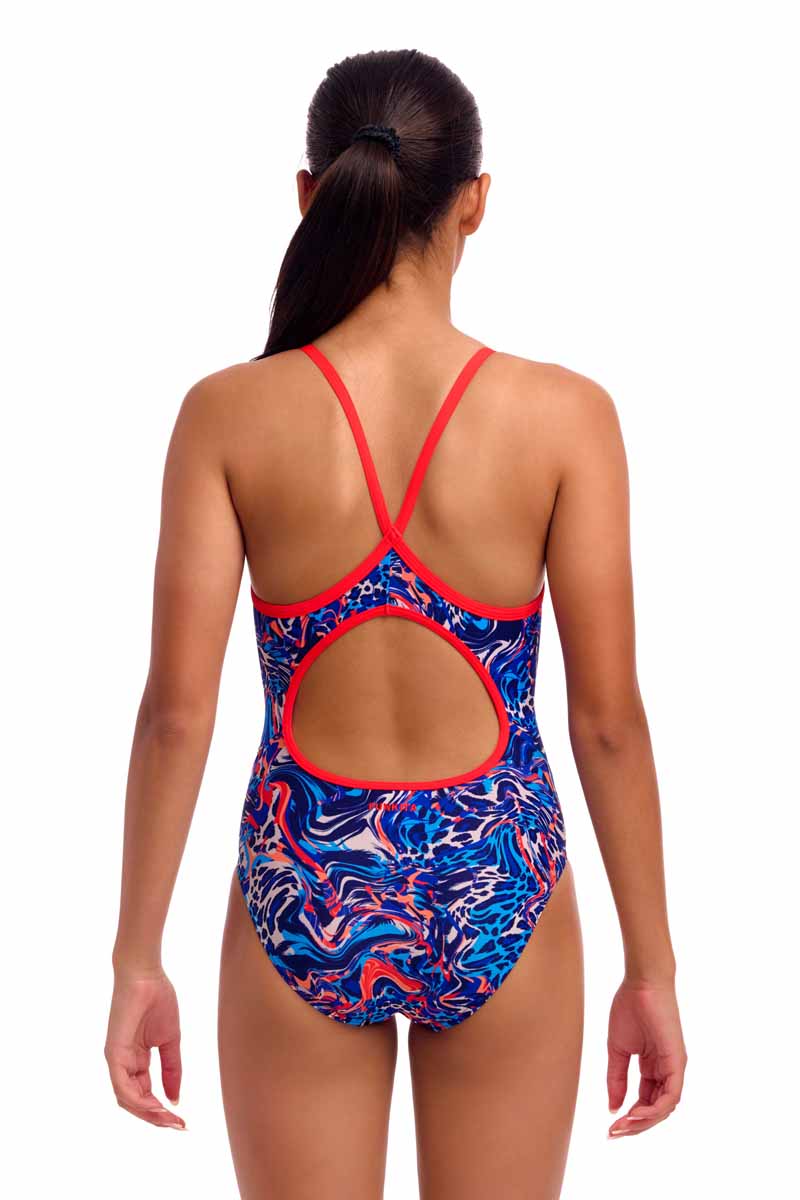 Funkita Girls Mad Cat Diamond Back One Piece Swimsuit - Multi | Allens Of Kingsbury