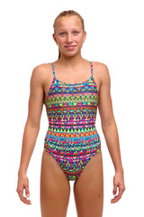 Funkita Girls Packed Up Diamond Back One Piece Swimsuit - Multi | Allens Of Kingsbury