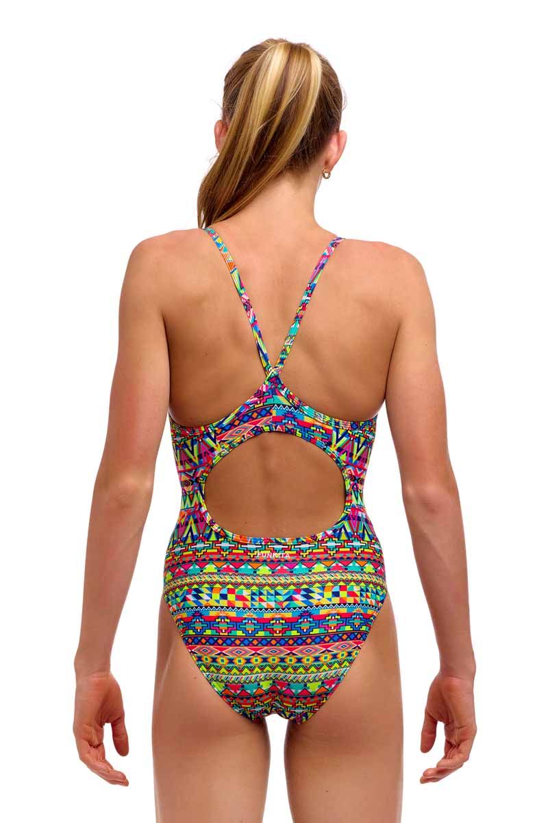 Funkita Girls Packed Up Diamond Back One Piece Swimsuit - Multi | Allens Of Kingsbury