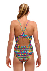 Funkita Girls Packed Up Diamond Back One Piece Swimsuit - Multi | Allens Of Kingsbury