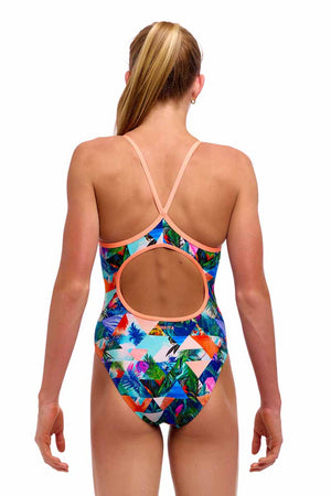 Funkita Girls Palm Prism Diamond Back One Piece Swimsuit - Multi | Allens Of Kingsbury