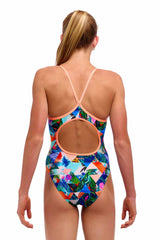 Funkita Girls Palm Prism Diamond Back One Piece Swimsuit - Multi | Allens Of Kingsbury