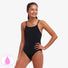 Funkita Girls Still Black Diamond Back Secure One Piece Swimsuit - Black