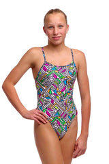Funkita Girls Bitsy Boss Single Strap One Piece Swimsuit - Multi | Allens Of Kingsbury