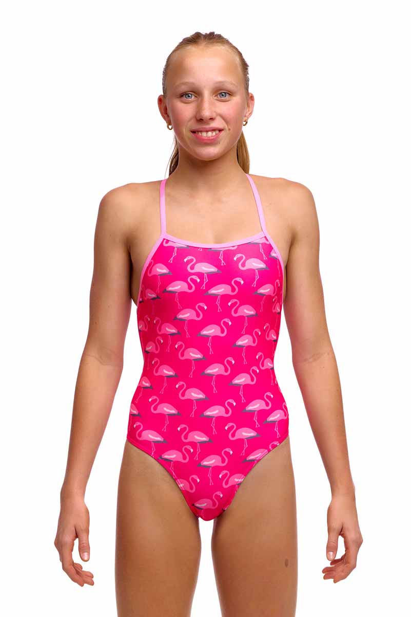 Funkita Girls Flaming Go Gos Strapped In One Piece Swimsuit - Pink | Allens Of Kingsbury
