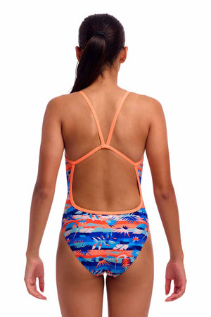 Funkita Girls Forever Fossil Single Strap One Piece Swimsuit - Multi | Allens Of Kingsbury