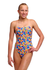 Funkita Girls Killer Flowers Tie Me Tight One Piece Swimsuit - Multi | Allens Of Kingsbury
