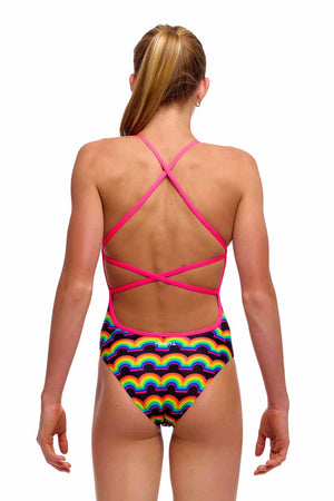 Funkita Girls Rainbowie Strapped In One Piece Swimsuit - Multi | Allens Of Kingsbury