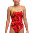 Funkita Girls Saucy Sonar Strapped In One Piece Swimsuit - Red/Yellow