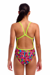 Funkita Girls Swan City Single Strap One Piece Swimsuit - Multi | Allens Of Kingsbury