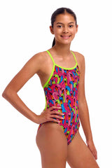 Funkita Girls Swan City Single Strap One Piece Swimsuit - Multi | Allens Of Kingsbury