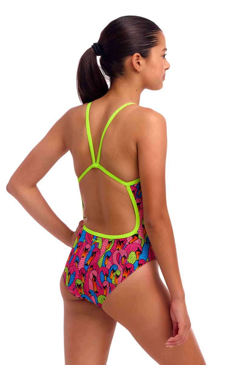 Funkita Girls Swan City Single Strap One Piece Swimsuit - Multi | Allens Of Kingsbury