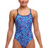 Funkita Ladies Blue Bits Diamond Back One Piece Swimsuit - Blue
