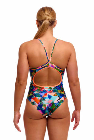 Funkita Ladies Palm Prism Diamond Back One Piece Swimsuit - Multi | Allens Of Kingsbury