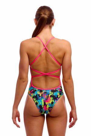 Funkita Ladies Blotchy Babe Strapped In One Piece Swimsuit - Multi | Allens Of Kingsbury