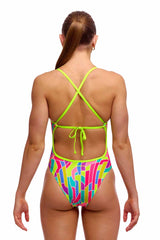 Funkita Ladies Candy Cracks Tie Me Tight One Piece Swimsuit - Multi | Allens Of Kingsbury