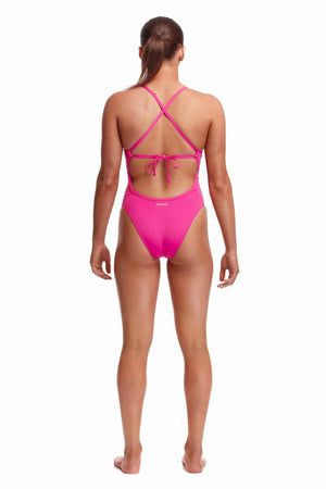Funkita Ladies Candy Tie Me Tight One Piece Swimsuit - Pink | Allens Of Kingsbury