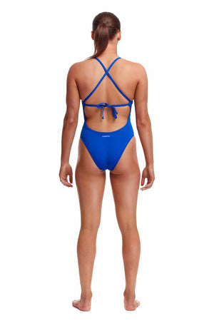 Funkita Ladies Ice Tie Me Tight One Piece Swimsuit - Blue | Allens Of Kingsbury