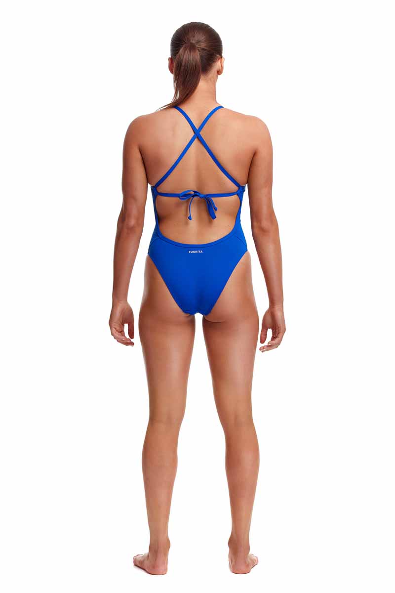 Funkita Ladies Ice Tie Me Tight One Piece Swimsuit - Blue | Allens Of Kingsbury