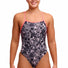 Funkita Ladies Nights Rose Tie Me Tight One Piece Swimsuit - Black/White