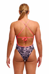 Funkita Ladies Nights Rose Tie Me Tight One Piece Swimsuit - Black/White | Allens Of Kingsbury