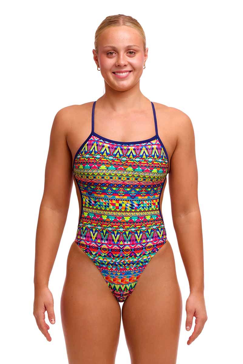 Funkita Ladies Packed Up Twisted One Piece Swimsuit - Multi | Allens Of Kingsbury