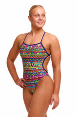 Funkita Ladies Packed Up Twisted One Piece Swimsuit - Multi | Allens Of Kingsbury