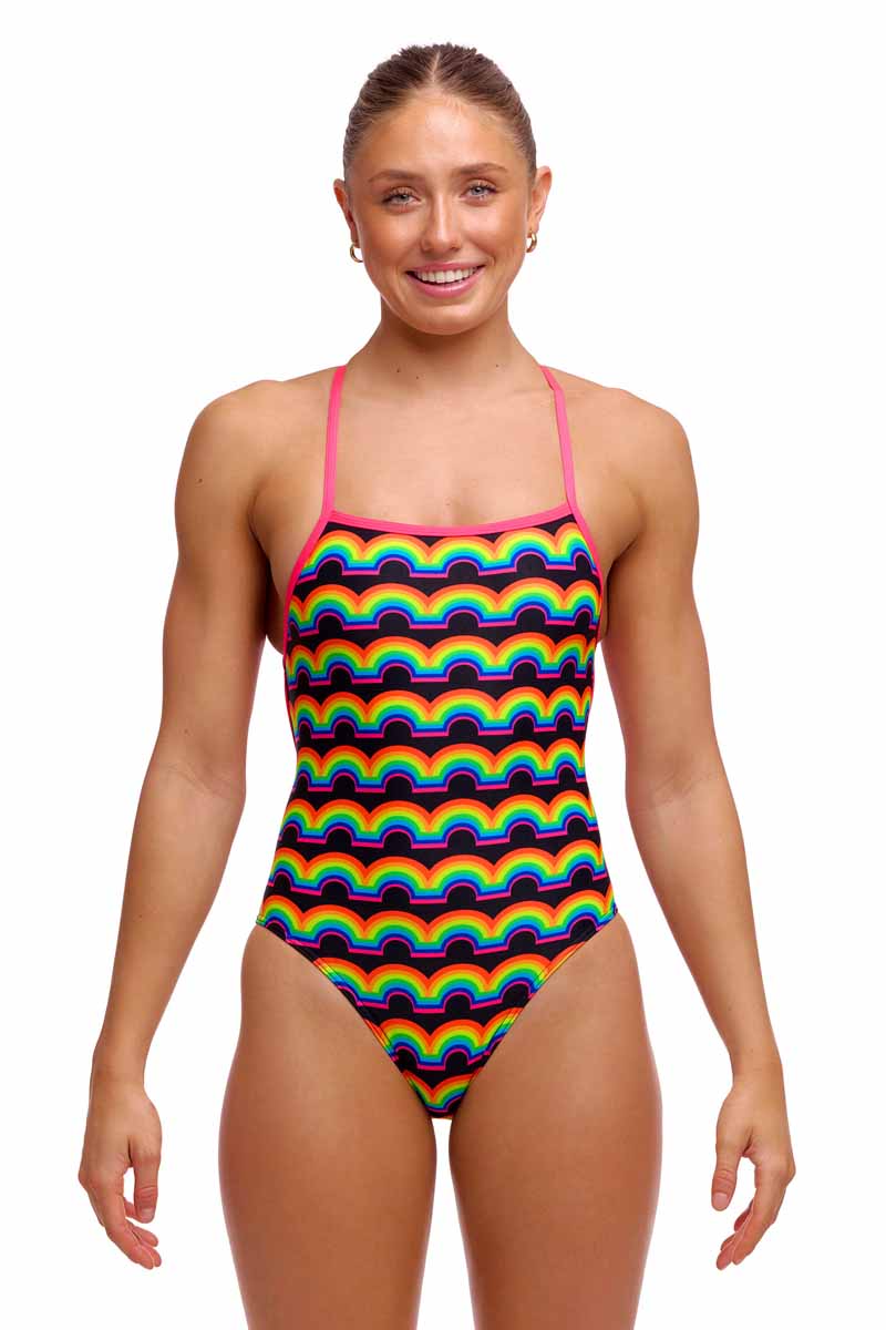 Funkita Ladies Rainbowie Strapped In One Piece Swimsuit - Multi | Allens Of Kingsbury