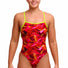 Funkita Ladies Saucy Sonar Strapped In One Piece Swimsuit - Red/Yellow