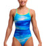 Funkita Ladies Sea Breeze Diamond Back One Piece Swimsuit - Blue/Multi
